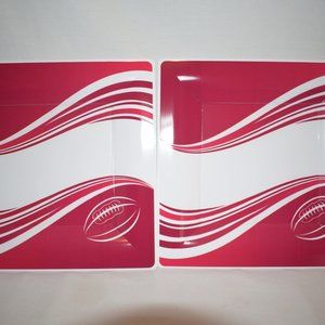 Vintage WNA Set of 8 Square Football Tailgaters Plastic Plates